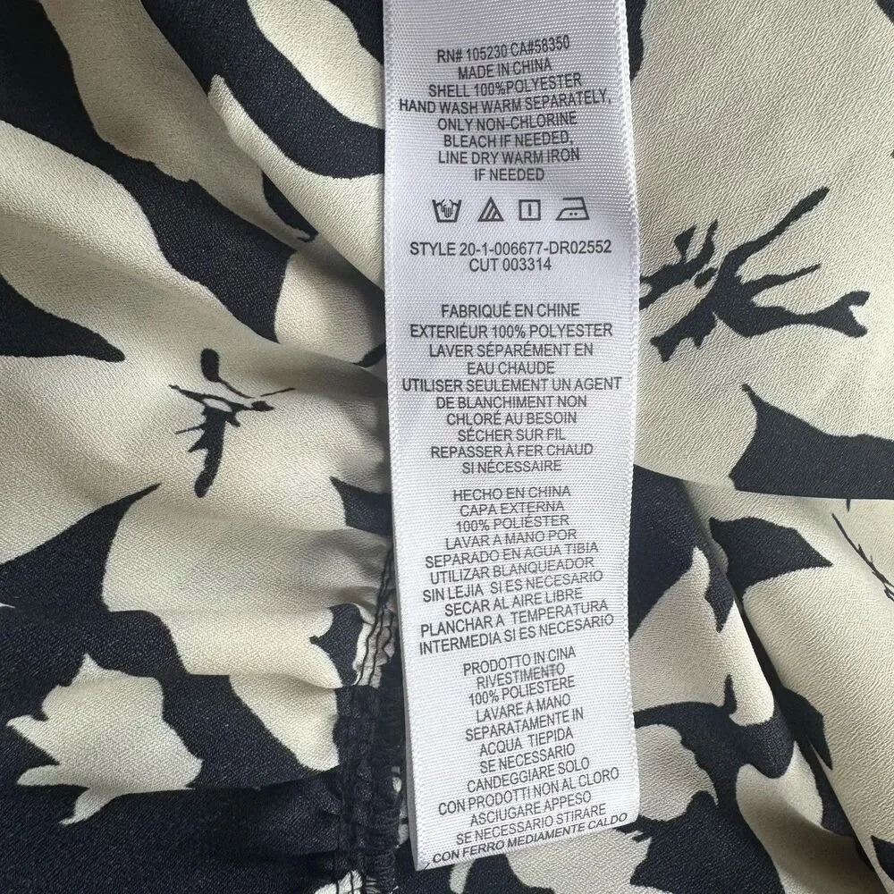 Joie Krystina Dress Sz M Ruffles Flutter Sleeve Summer White Black Floral $348 - Picture 12 of 13